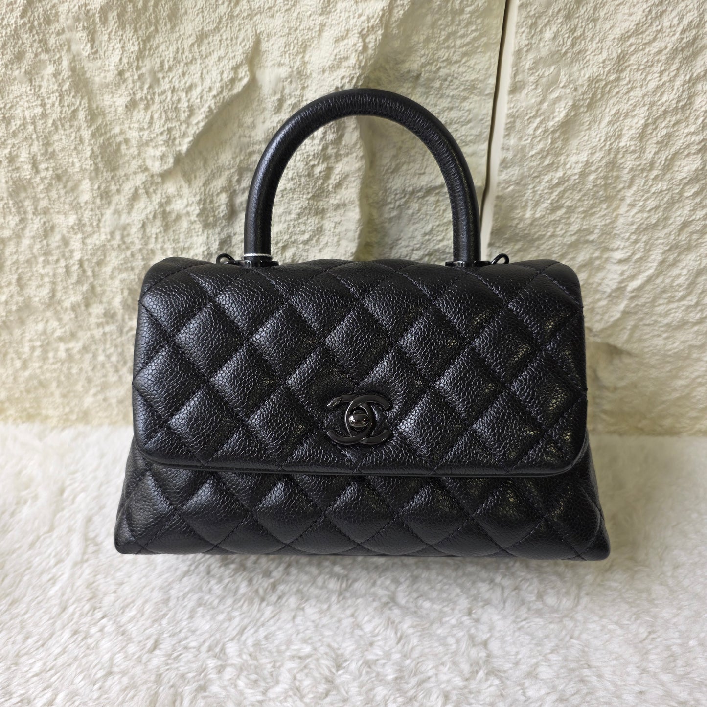 CHANEL Black Caviar Leather Top Handle Bag [Pre-Owned]