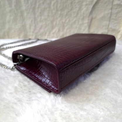 YSL Embossed Leather Tassel Shoulder Bag [Pre-Owned]