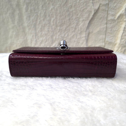 YSL Embossed Leather Tassel Shoulder Bag [Pre-Owned]