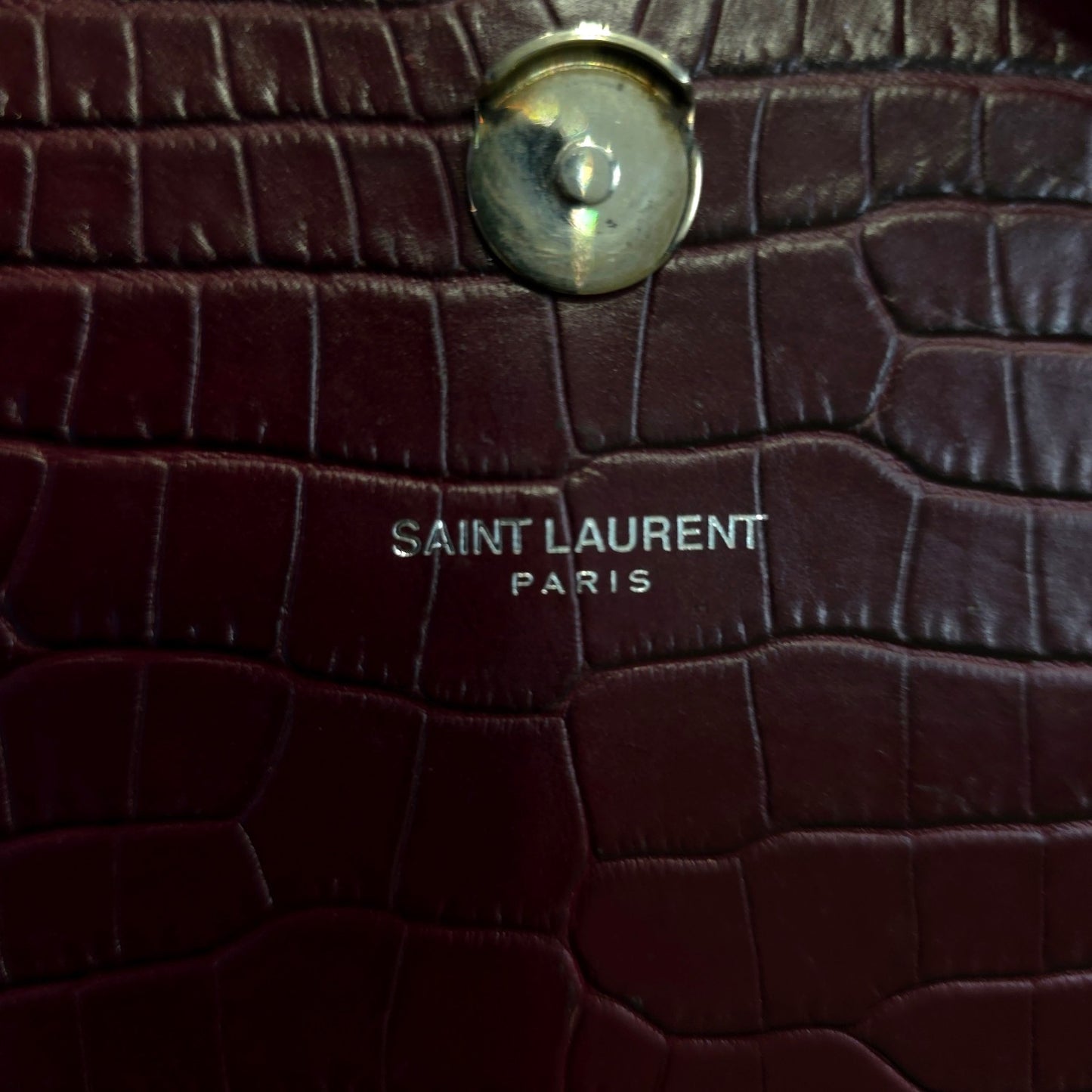 YSL Embossed Leather Tassel Shoulder Bag [Pre-Owned]