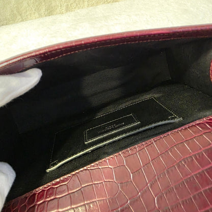 YSL Embossed Leather Tassel Shoulder Bag [Pre-Owned]