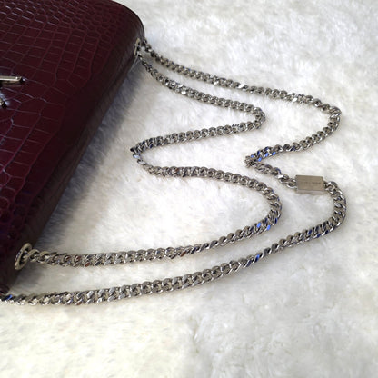 YSL Embossed Leather Tassel Shoulder Bag [Pre-Owned]