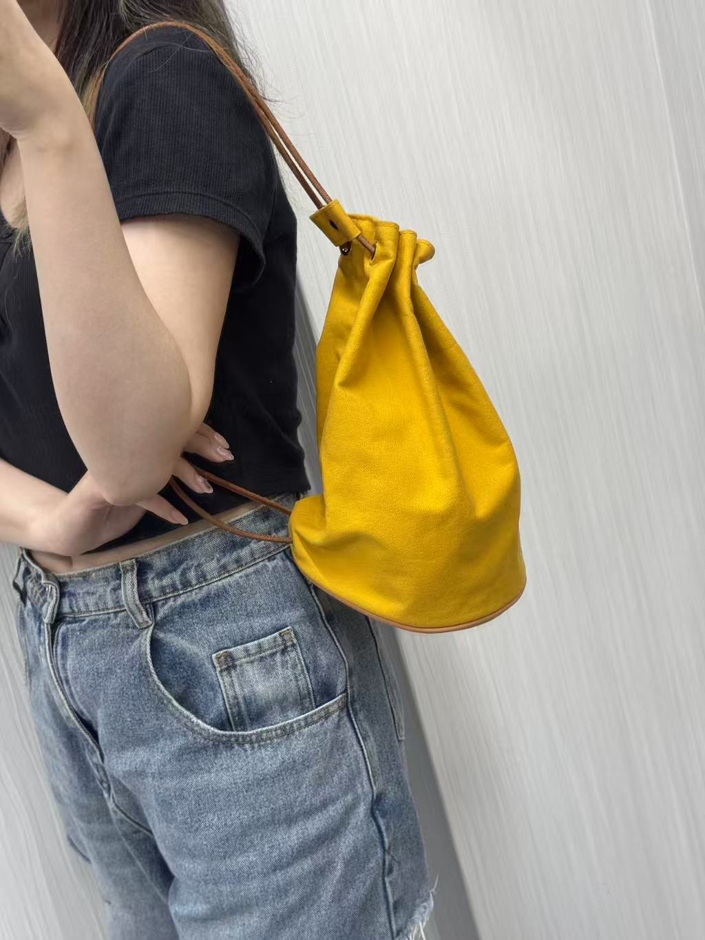 HERMES Canvas Bucket Bag [Pre-Owned]