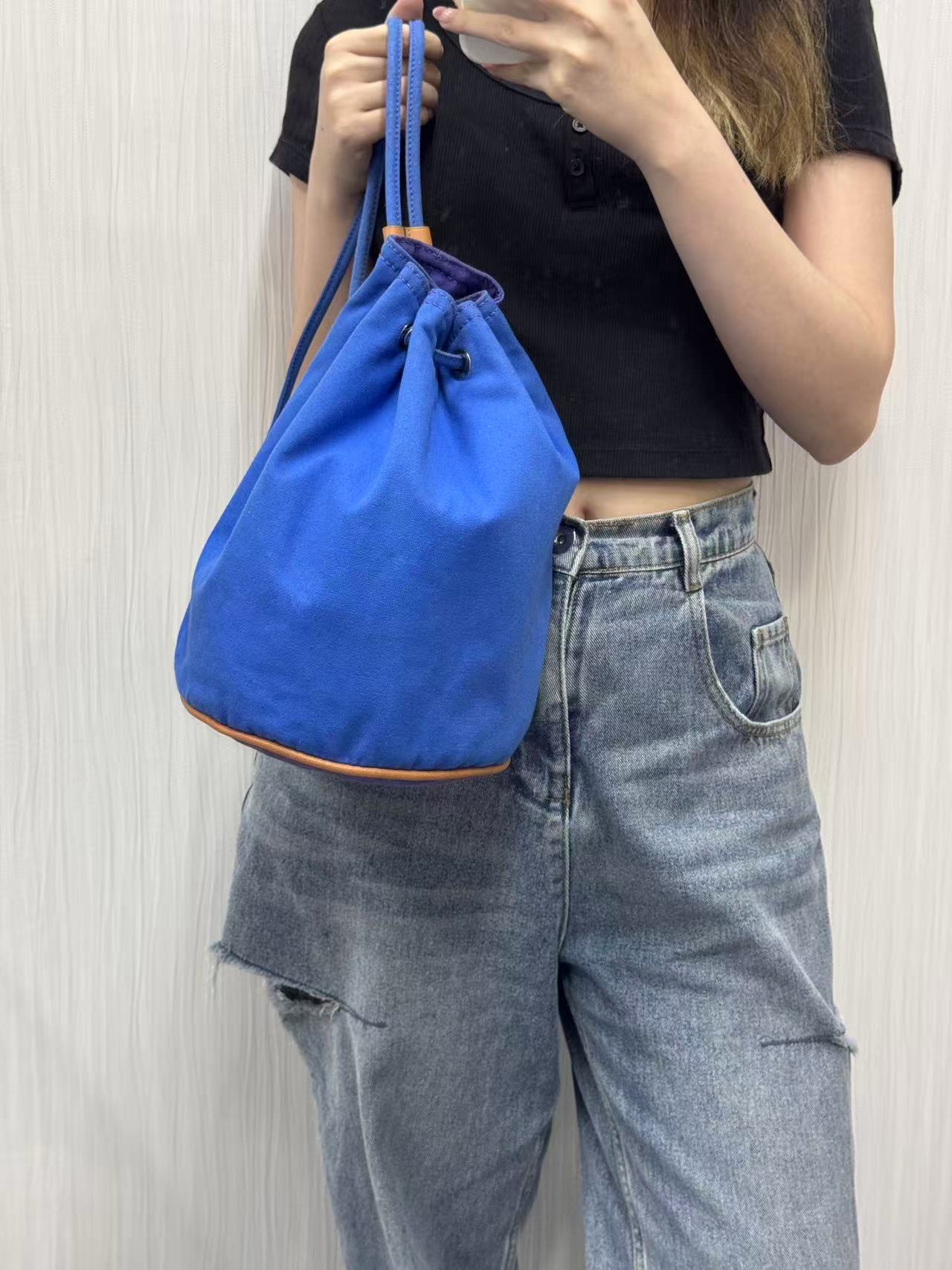 HERMES Canvas Bucket Bag [Pre-Owned]