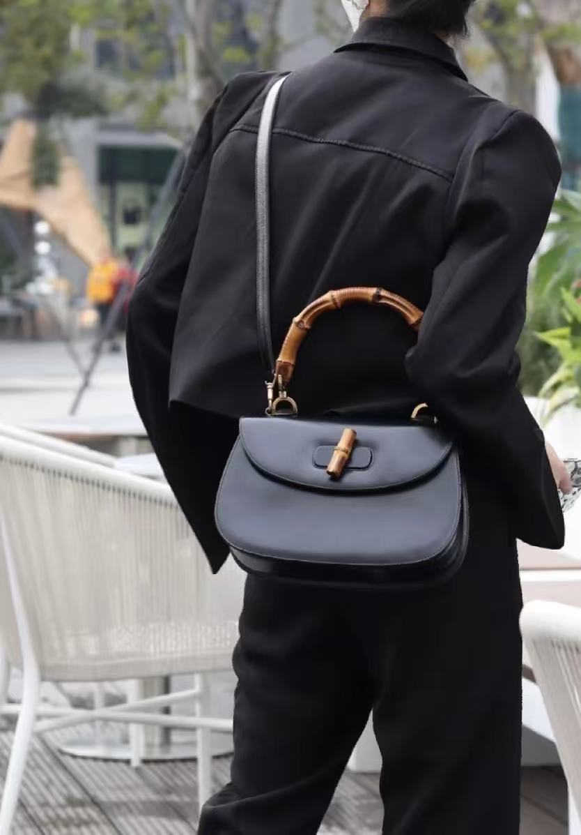 Gucci 竹节纹光滑皮革包 [二手]