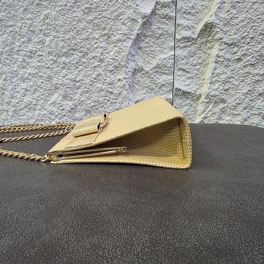 Ferragamo Lizard Leather Chain Bag [Pre-Owned]