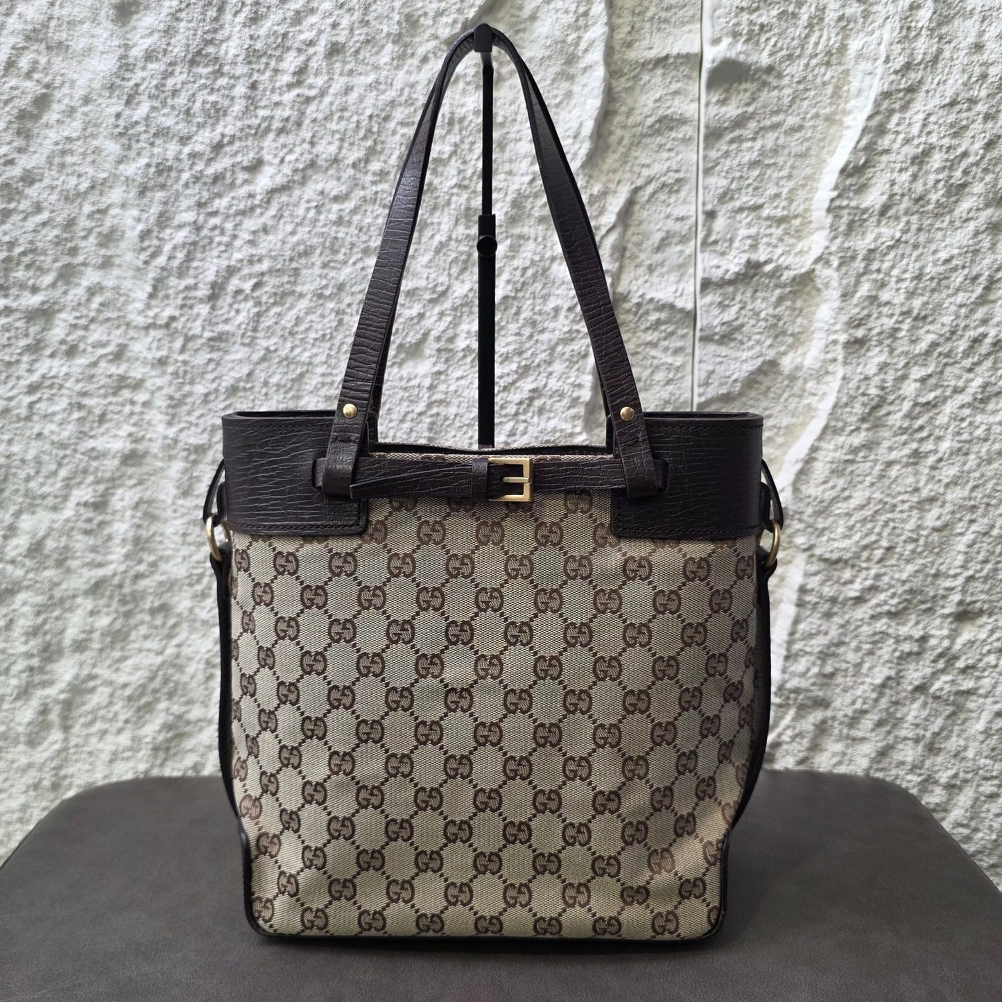 GUCCI ヴィンテージ モノグラム トートバッグ【中古】