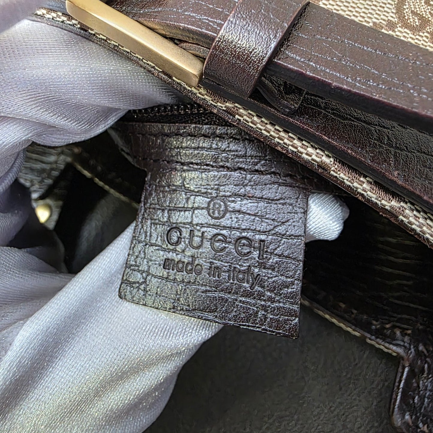 GUCCI ヴィンテージ モノグラム トートバッグ【中古】