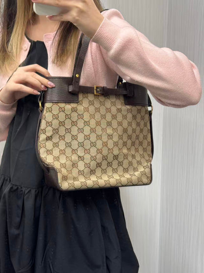 GUCCI ヴィンテージ モノグラム トートバッグ【中古】
