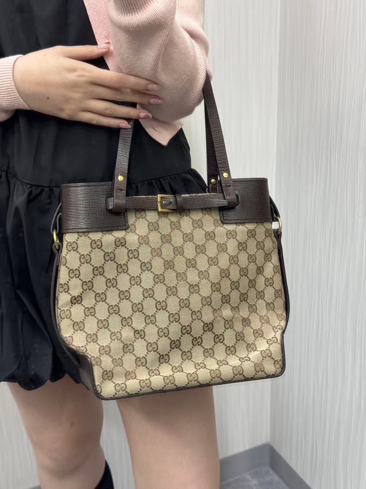 GUCCI ヴィンテージ モノグラム トートバッグ【中古】