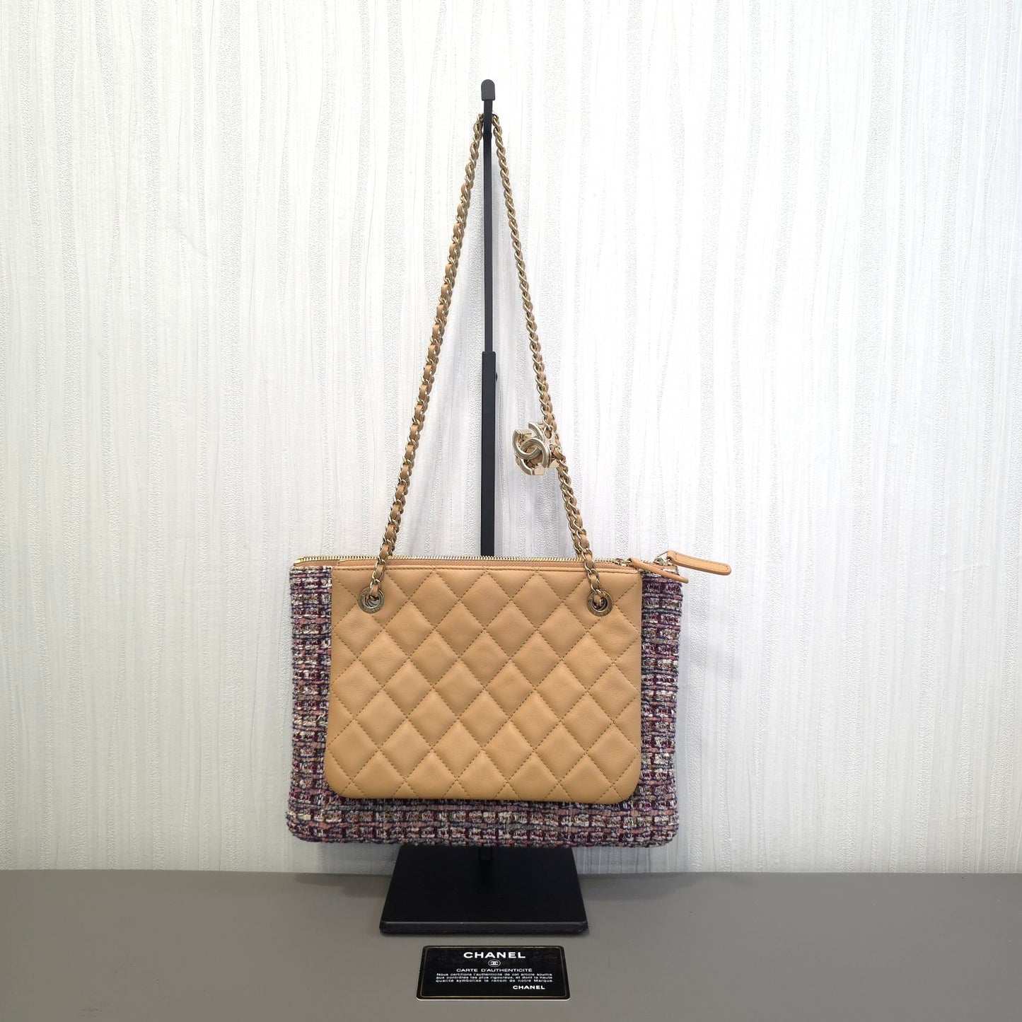 Chanel Beige Woven Tote Bag with Gold Hardware [Pre-Owned]
