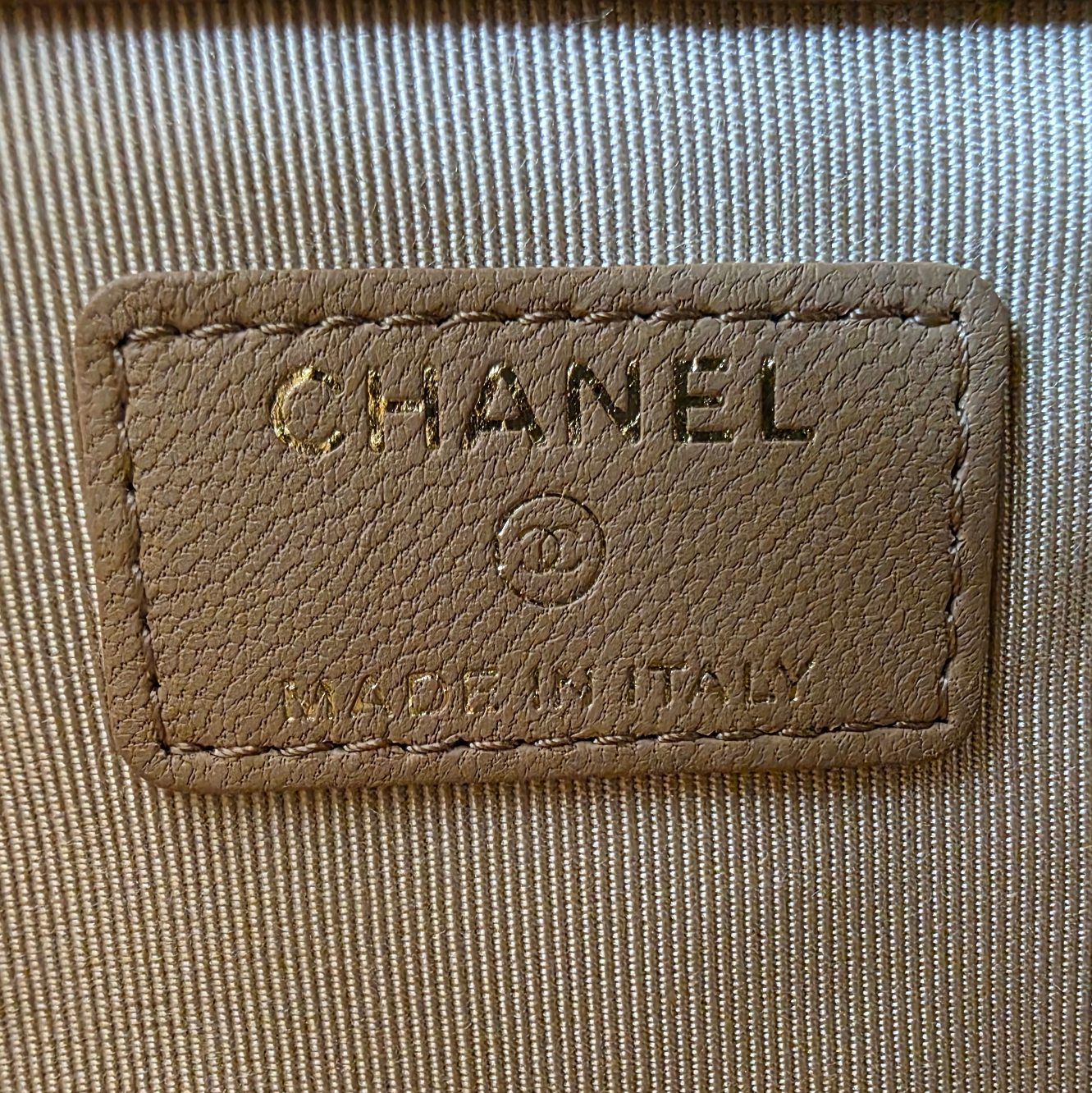 Chanel Beige Woven Tote Bag with Gold Hardware [Pre-Owned]