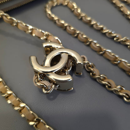 Chanel Beige Woven Tote Bag with Gold Hardware [Pre-Owned]