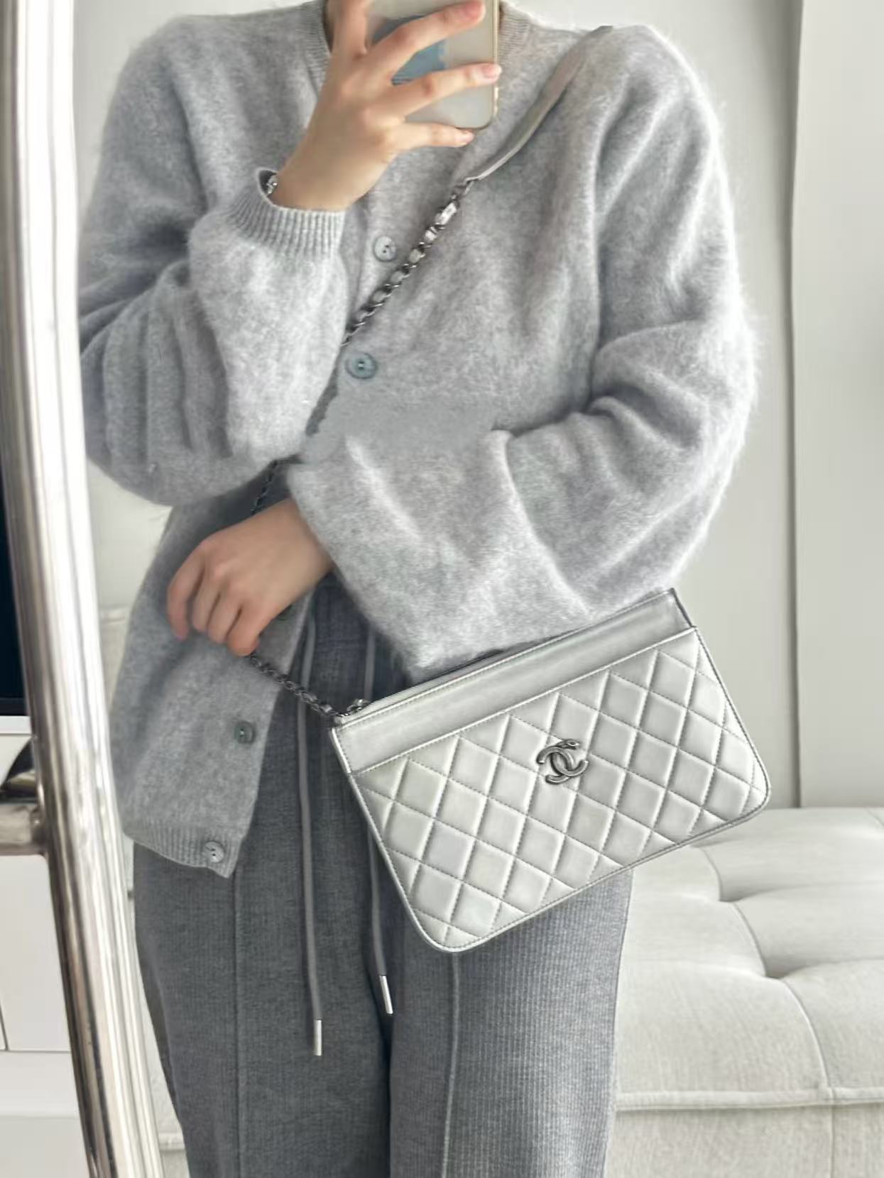 CHANEL Silver 3-in-1 Crossbody Bag [Pre-Owned]