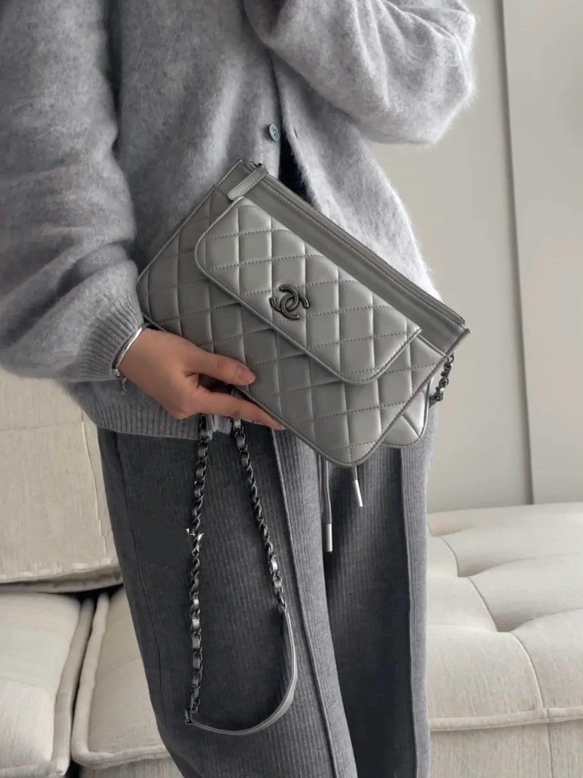 CHANEL Silver 3-in-1 Crossbody Bag [Pre-Owned]