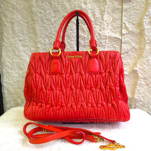 PRADA Pleated Tote Bag [Pre-Owned]