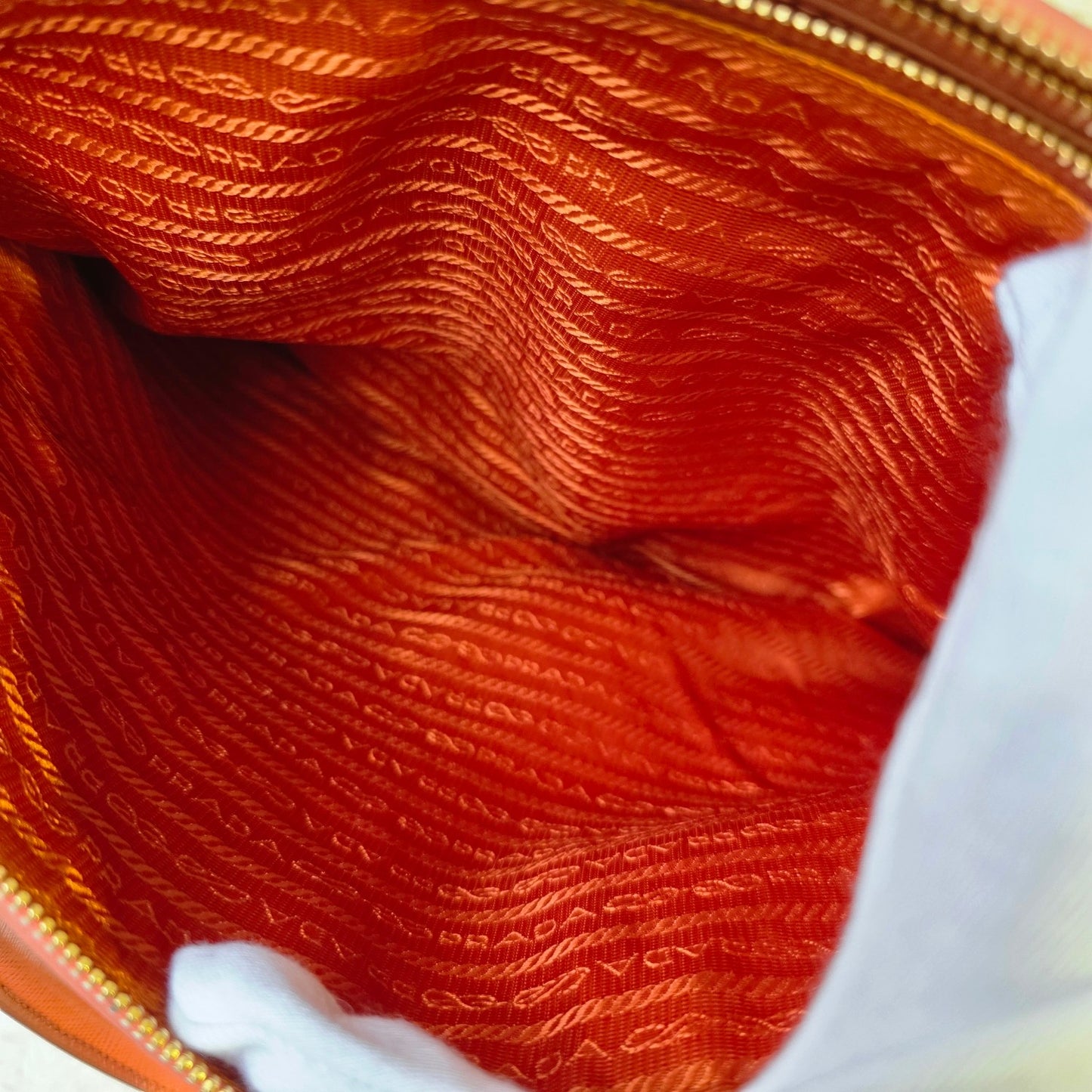 PRADA Orange Saffiano Lux Tote Bag (Galleria / Saffiano Leather) [Pre-Owned]