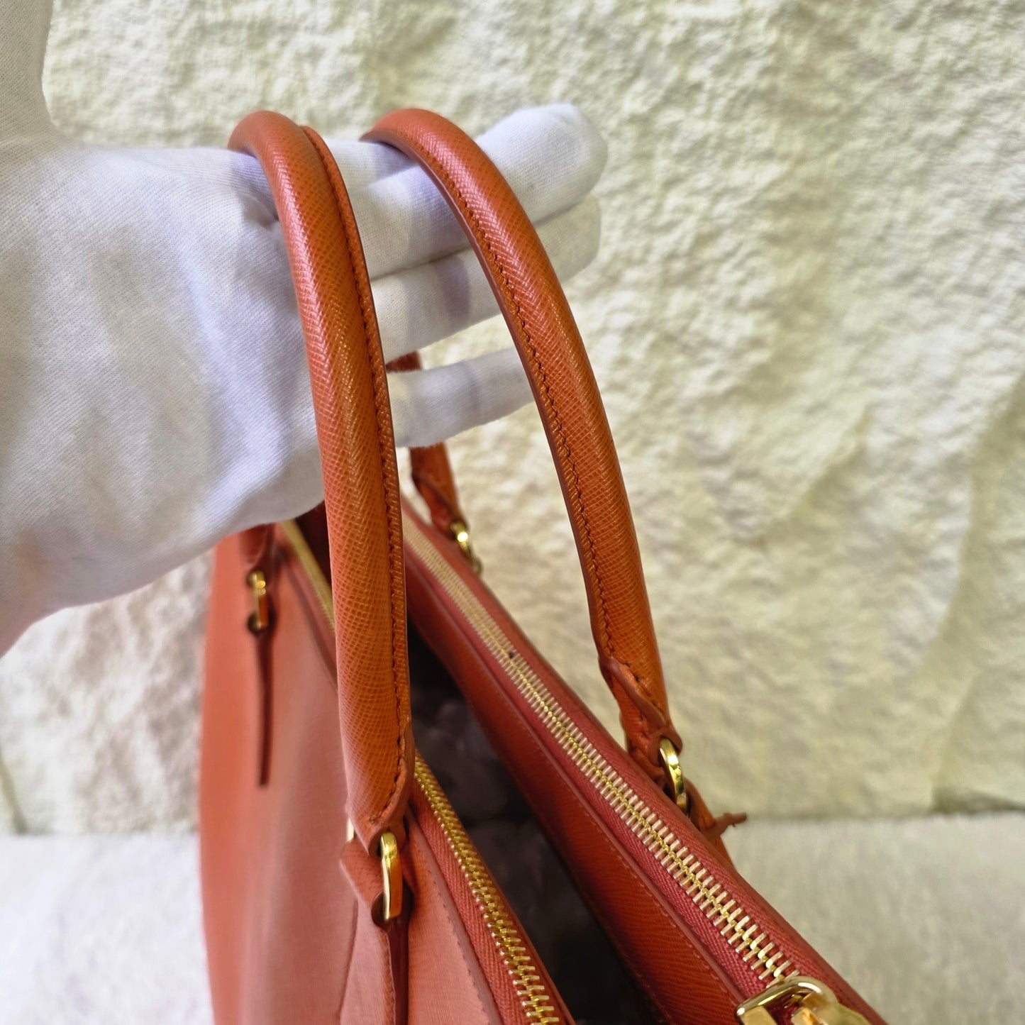 PRADA Orange Saffiano Lux Tote Bag (Galleria / Saffiano Leather) [Pre-Owned]