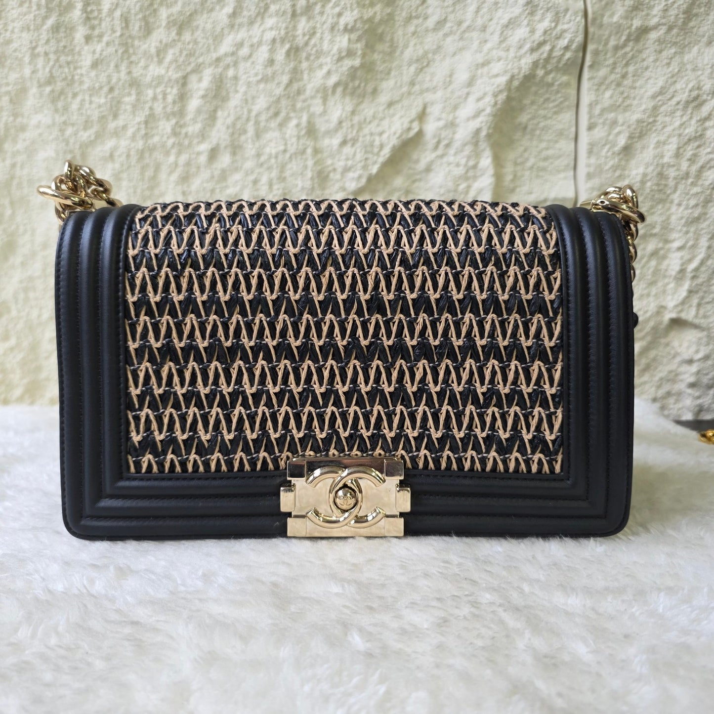 CHANEL Handwoven Grass-Look Leboy Bag [Pre-Owned]