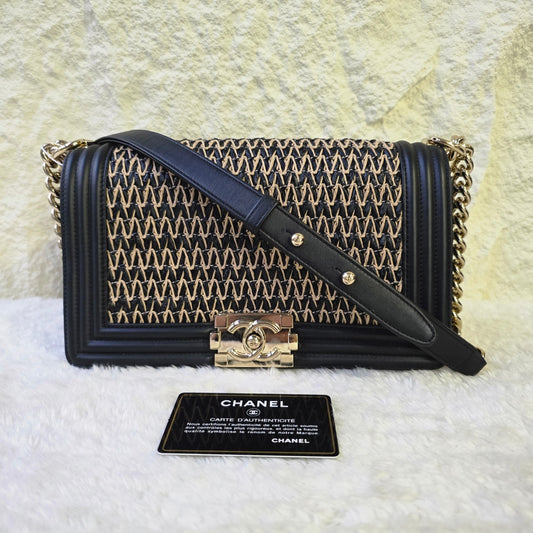 CHANEL Handwoven Grass-Look Leboy Bag [Pre-Owned]