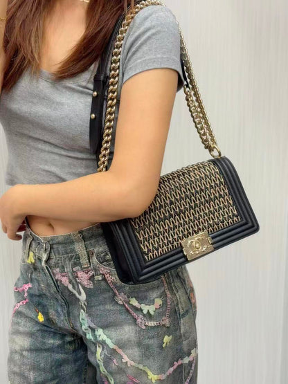CHANEL Handwoven Grass-Look Leboy Bag [Pre-Owned]