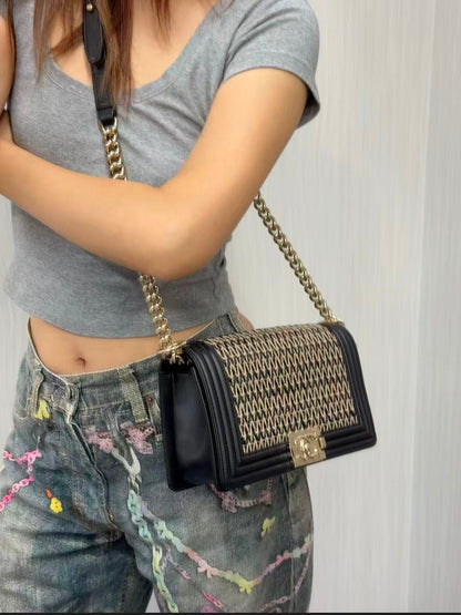CHANEL Handwoven Grass-Look Leboy Bag [Pre-Owned]