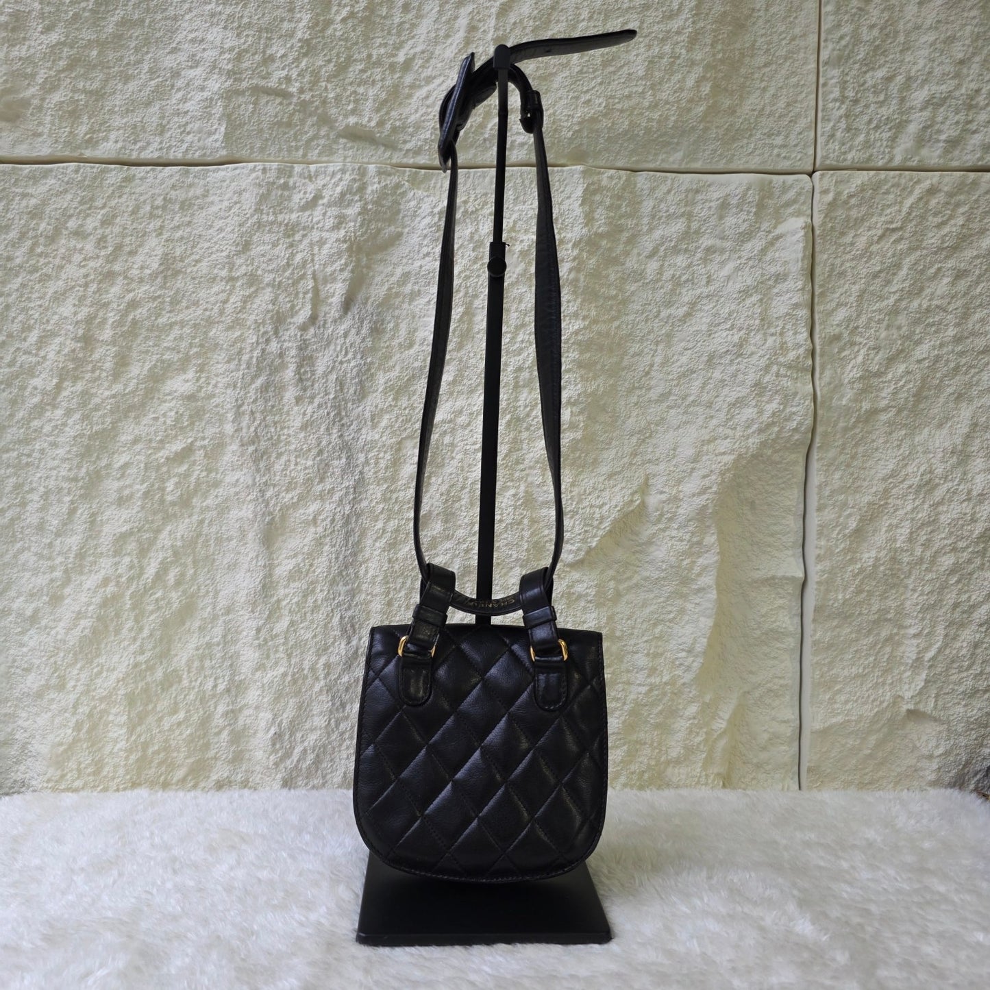 CHANEL Black & Gold Quilted Waist Bag [Pre-Owned]