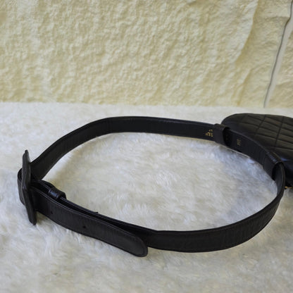 CHANEL Black & Gold Quilted Waist Bag [Pre-Owned]