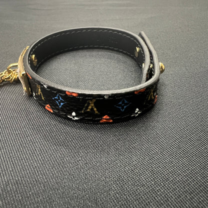 LV Black Tricolor Leather Bracelet [Pre-Owned]